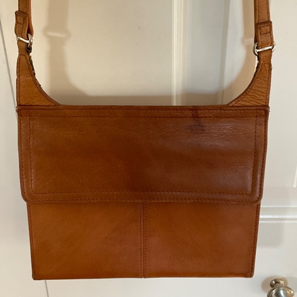 Vintage Y2K cognac brown Fossil | Leather Crossbody Purse bag satchel - Picture 7 of 15